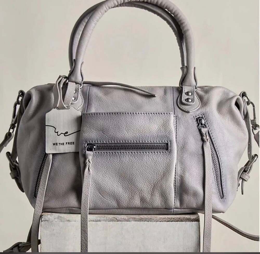 We The Free Free People Baby Emerson Leather Satchel Bag - Dove Grey
